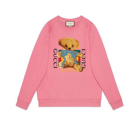 pink gucci sweatshirt tennis|gucci teddy bear sweatshirt.